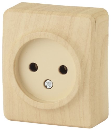 Розетка без заземления накладная Эра Эксперт 1-м. сосна картинка